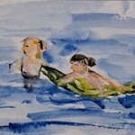 Aquarel, Maya Wildevuur, Zwemsters, 2006